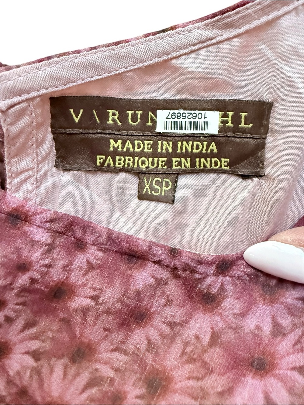 Varun Bahl Pink Floral Ruffle Sleeve Tunic Dress XS Petite Boho India Lined - Picture 2 of 8